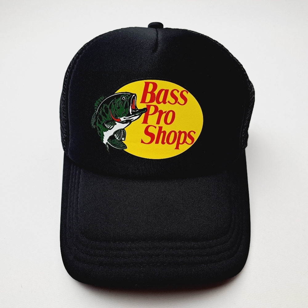 Bass Pro Shops Foam Trucker Mesh Snapback Cap Hat Black new